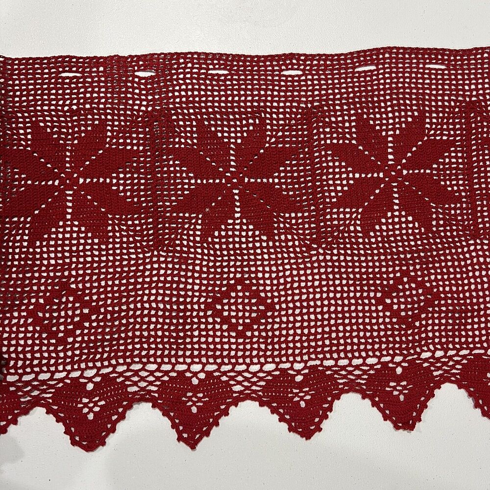 Crochet Poinsettia Red Window Balance Handmade Holiday‎ Christmas Decorations